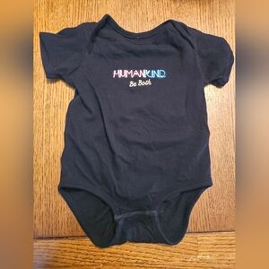 5 for $30! Humankind Black Baby Onesie